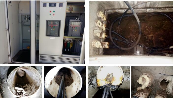 采用充氣型電纜管道封堵產品處理后效果